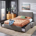 Arlert Grey Linen 4-drawer Storage Platform Bed by iNSPIRE Q Modern