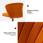 Fauteuil de bureau sans accoudoirs en velours multicolore avec dossier capitonné et base en métal doré
