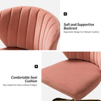 Fauteuil de bureau sans accoudoirs en velours multicolore avec dossier capitonné et base en métal doré