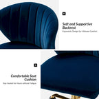 Fauteuil de bureau sans accoudoirs en velours multicolore avec dossier capitonné et base en métal doré