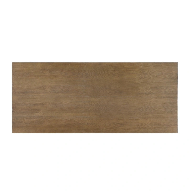 Bureau de 150 cm en bois de peuplier gris/naturel/blanc antique avec placage d'orme, 4 étagères et 1 tiroir