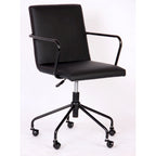 Fauteuil de bureau pivotant à 360° en velours noir/gris et or