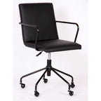 Fauteuil de bureau pivotant à 360° en velours noir/gris et or