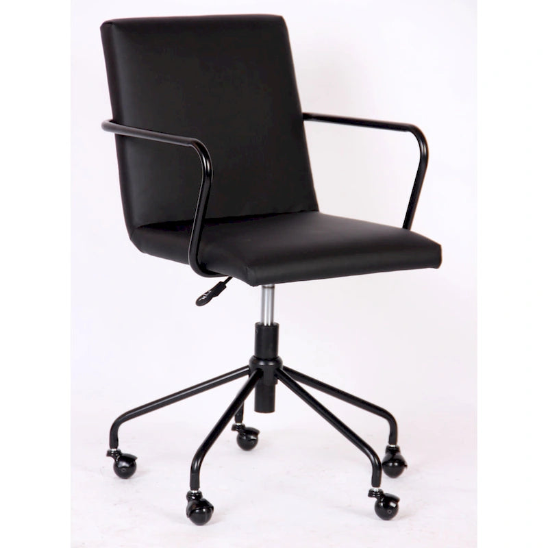 Fauteuil de bureau pivotant à 360° en velours noir/gris et or