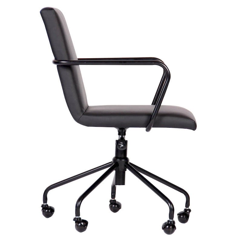 Fauteuil de bureau pivotant à 360° en velours noir/gris et or