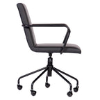 Fauteuil de bureau pivotant à 360° en velours noir/gris et or