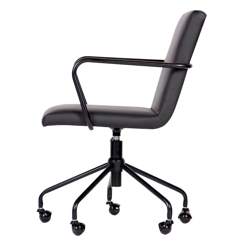Fauteuil de bureau pivotant à 360° en velours noir/gris et or