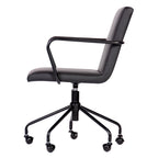 Fauteuil de bureau pivotant à 360° en velours noir/gris et or