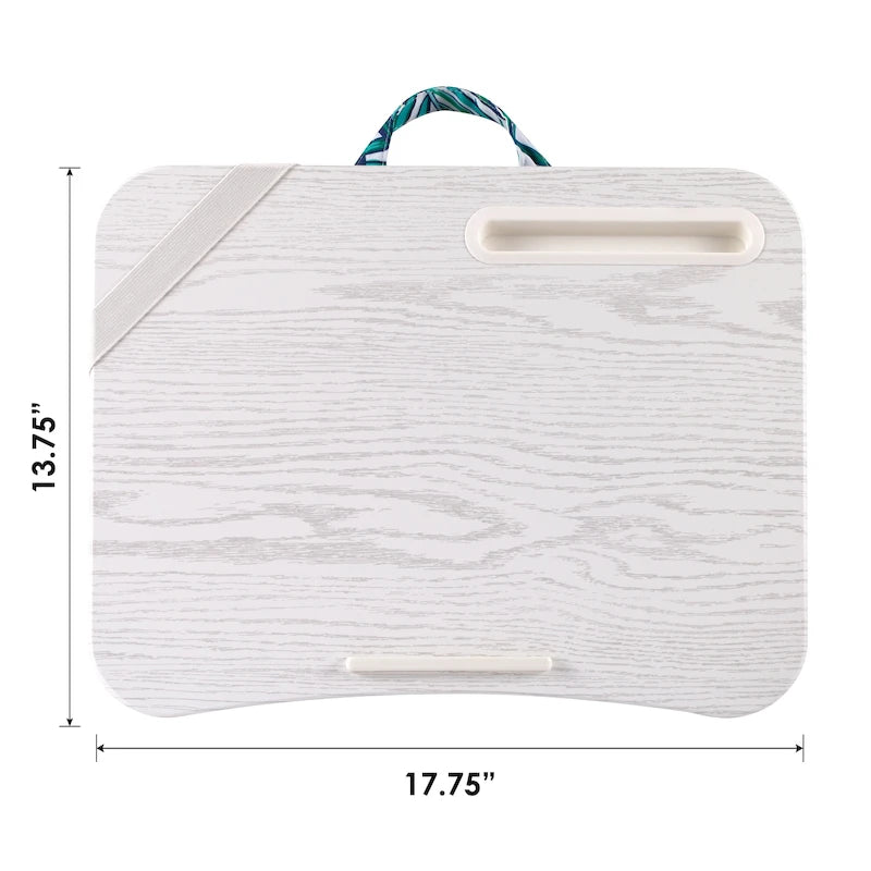 Bureau portable multi-motifs avec coussin de microbilles, fente pour téléphone et bande élastique pour 1