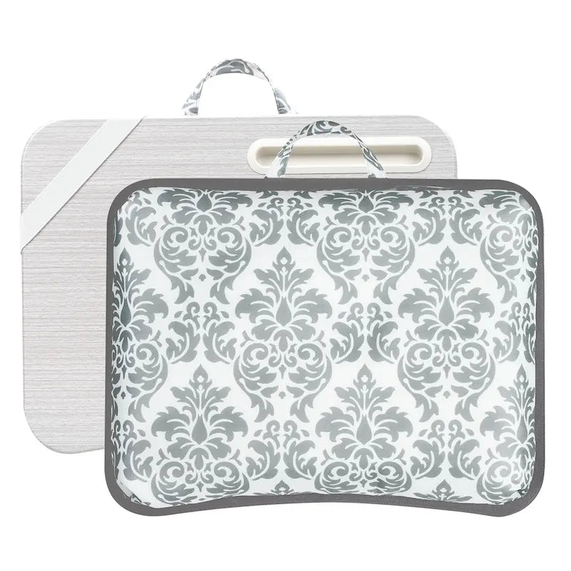 Bureau portable multi-motifs avec coussin de microbilles, fente pour téléphone et bande élastique pour 1