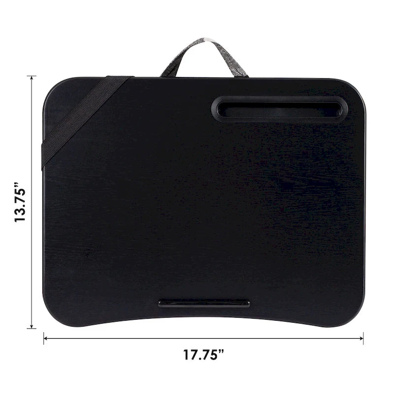 Bureau portable multi-motifs avec coussin de microbilles, fente pour téléphone et bande élastique pour 1