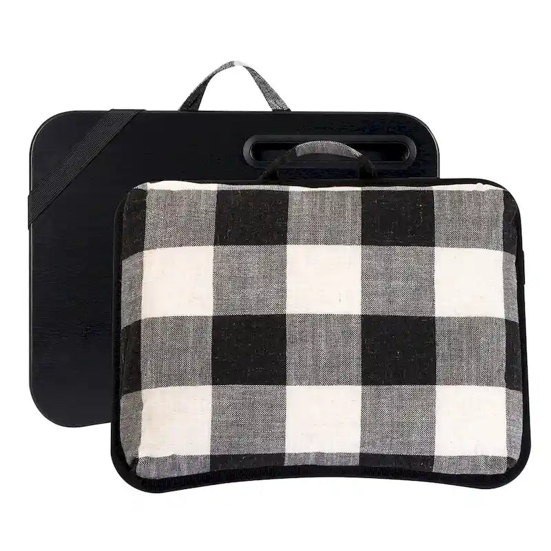 Bureau portable multi-motifs avec coussin de microbilles, fente pour téléphone et bande élastique pour 1