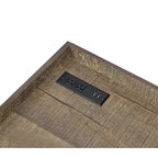 Bureau industriel gris clair / chêne rustique avec tiroir, étagère et ports USB pour 1 personne
