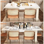 Table à manger extensible en MDF blanc pour 4 à 6 personnes