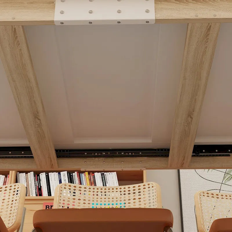 Table à manger extensible en MDF blanc pour 4 à 6 personnes