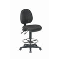 Chaise de bureau ergonomique en tissu noir et maille avec support lombaire et repose-pieds, pour 1