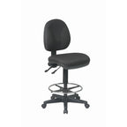 Chaise de bureau ergonomique en tissu noir et maille avec support lombaire et repose-pieds, pour 1