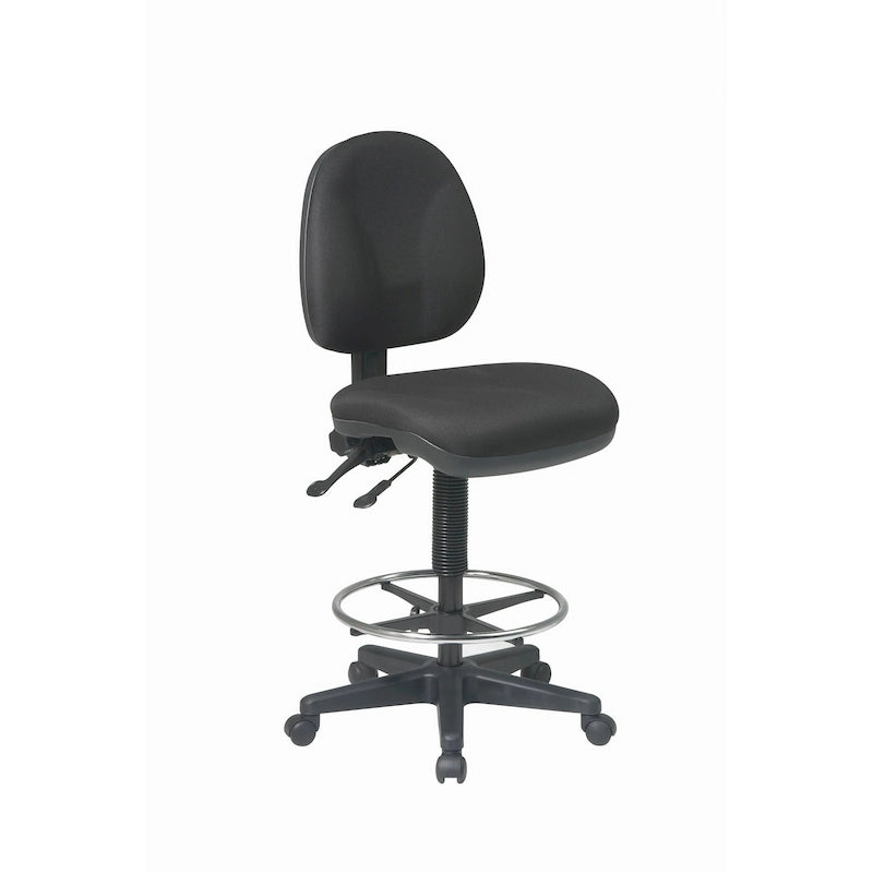 Chaise de bureau ergonomique en tissu noir et maille avec support lombaire et repose-pieds, pour 1