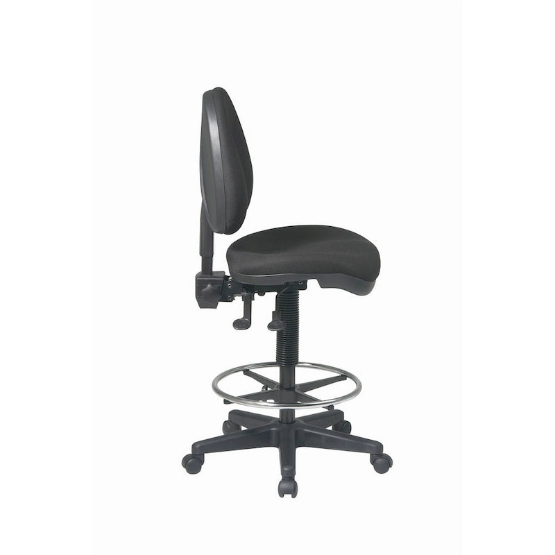 Chaise de bureau ergonomique en tissu noir et maille avec support lombaire et repose-pieds, pour 1