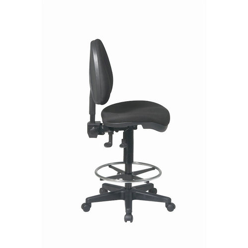 Chaise de bureau ergonomique en tissu noir et maille avec support lombaire et repose-pieds, pour 1