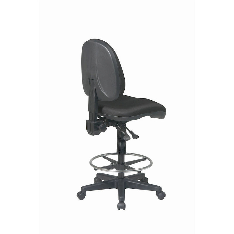 Chaise de bureau ergonomique en tissu noir et maille avec support lombaire et repose-pieds, pour 1