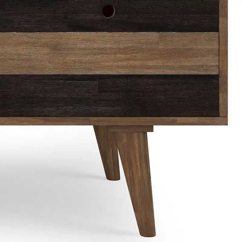 Bureau rustique en bois d'acacia massif brun vieilli de 60 pouces avec 2 tiroirs et 2 compartiments ouverts pour 1