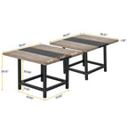 Table de conférence rustique en MDF brun / blanc / gris 2 pièces pour 6-8 personnes