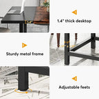 Table de conférence rustique en MDF brun / blanc / gris 2 pièces pour 6-8 personnes