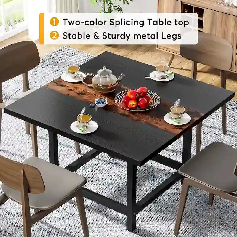 Table de conférence rustique en MDF brun / blanc / gris 2 pièces pour 6-8 personnes
