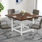 Table de conférence rustique en MDF brun / blanc / gris 2 pièces pour 6-8 personnes