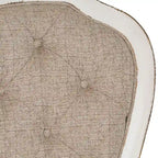 Chaise de bureau exécutive en bois d'hévéa blanc antique et chenille capitonnée, réglable en hauteur, pour 1 personne