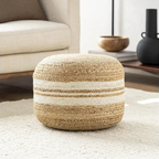 Livabliss Mallows Farmhouse Stripe Pouf