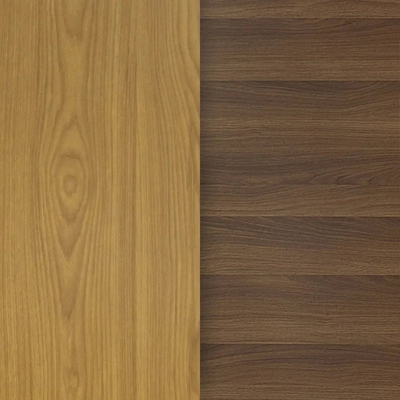 Plateau de table rond réversible en stratifié Noyer naturel/Blanc/Gris pour 4 personnes