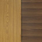 Plateau de table rond réversible en stratifié Noyer naturel/Blanc/Gris pour 4 personnes