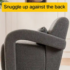 Fauteuil en tissu bouclette Teddy avec accoudoirs incurvés – Blanc, coussin épais et moderne, pour une personne