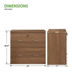 Classeur latéral à 2 tiroirs verrouillables en grain de bois expresso / naturel / blanc / noir pour 1