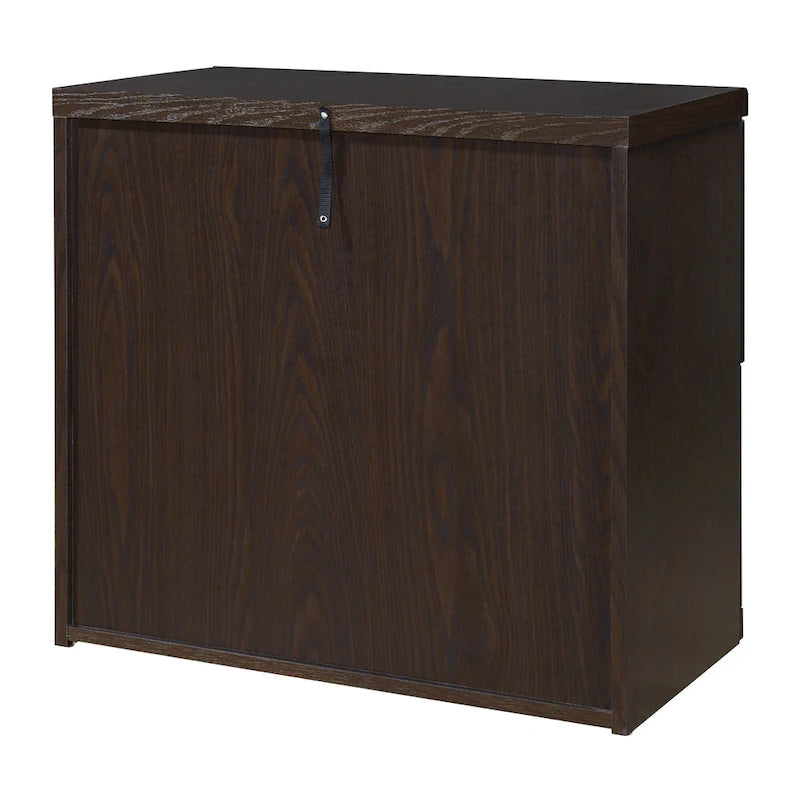 Classeur latéral à 2 tiroirs verrouillables en grain de bois expresso / naturel / blanc / noir pour 1