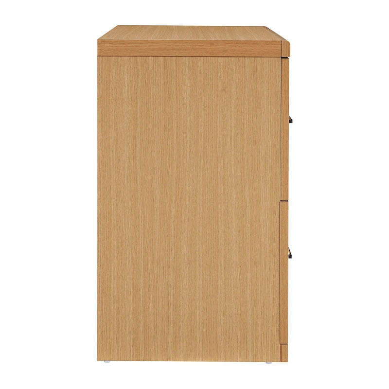 Classeur latéral à 2 tiroirs verrouillables en grain de bois expresso / naturel / blanc / noir pour 1