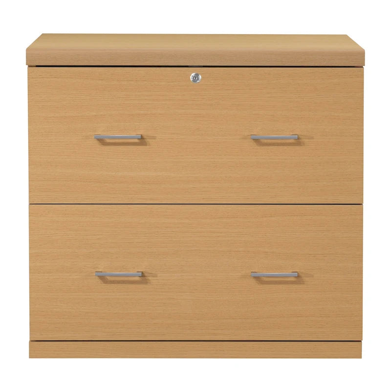 Classeur latéral à 2 tiroirs verrouillables en grain de bois expresso / naturel / blanc / noir pour 1