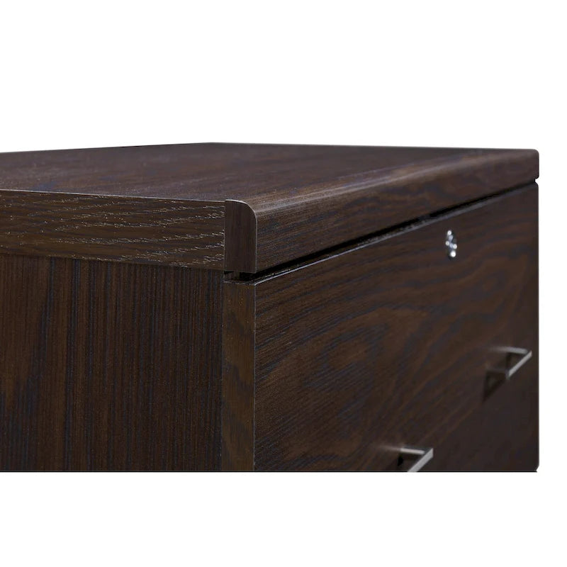 Classeur latéral à 2 tiroirs verrouillables en grain de bois expresso / naturel / blanc / noir pour 1