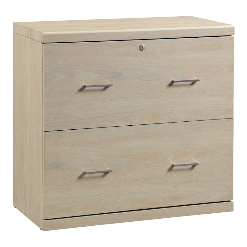 Classeur latéral à 2 tiroirs verrouillables en grain de bois expresso / naturel / blanc / noir pour 1