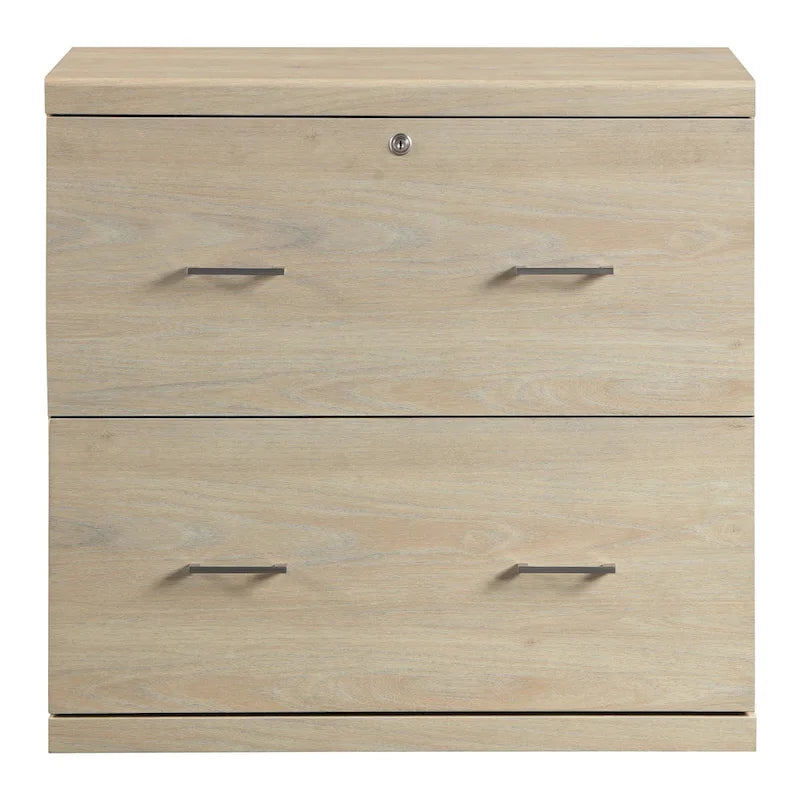 Classeur latéral à 2 tiroirs verrouillables en grain de bois expresso / naturel / blanc / noir pour 1