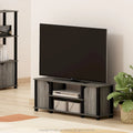 Meuble TV avec étagères ouvertes et 2 portes d'armoire – Chêne français et noir / Espresso et noir, Bois composite moderne, 1 à 2 utilisateurs
