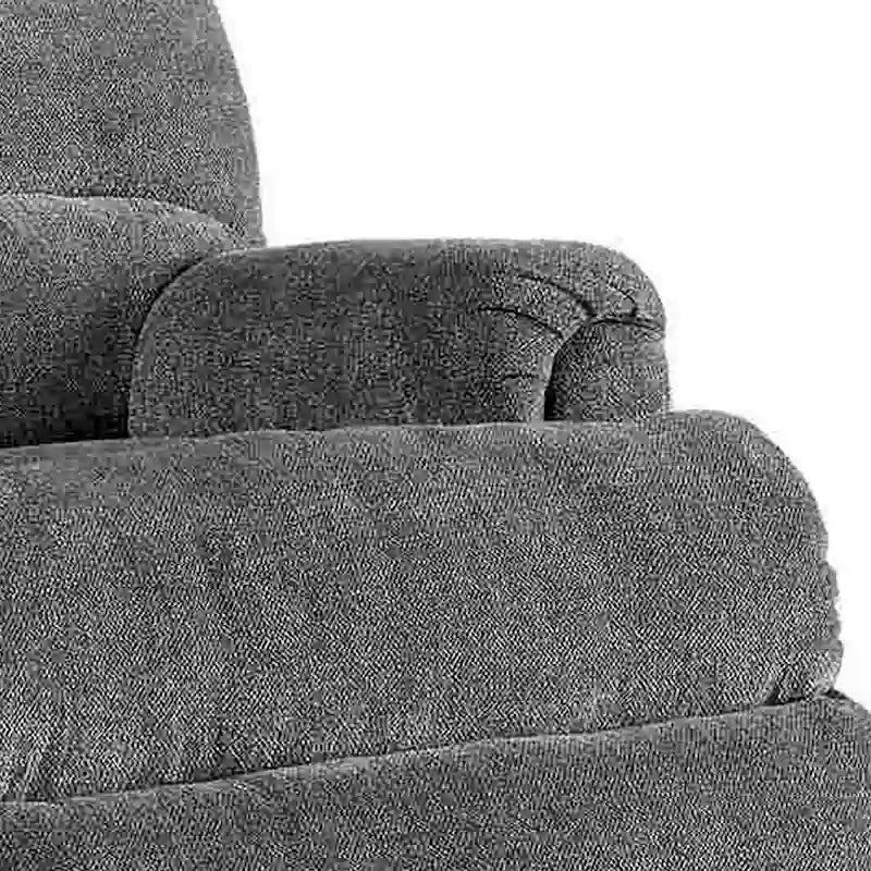 Fauteuil inclinable manuel à levier – Gris, polyester classique et mousse haute densité, une place