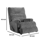 Fauteuil inclinable manuel à levier – Gris, polyester classique et mousse haute densité, une place
