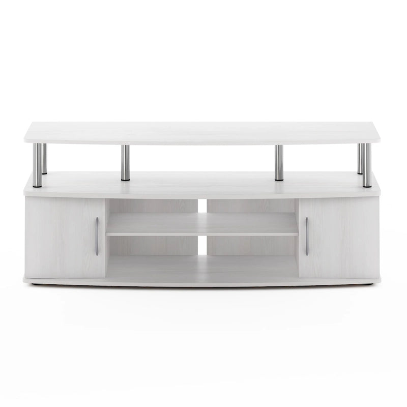 Meuble TV en bois composite gris/noyer/blanc/pin pour téléviseurs jusqu'à 55 pouces