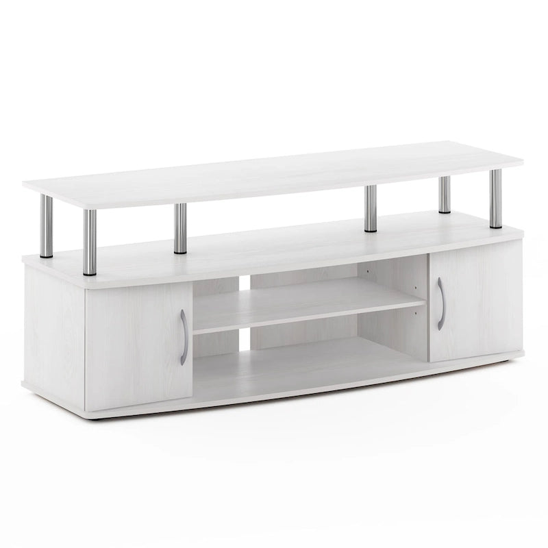 Meuble TV en bois composite gris/noyer/blanc/pin pour téléviseurs jusqu'à 55 pouces