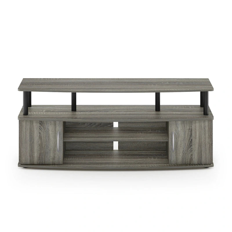 Meuble TV en bois composite gris/noyer/blanc/pin pour téléviseurs jusqu'à 55 pouces