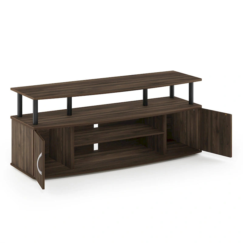 Meuble TV en bois composite gris/noyer/blanc/pin pour téléviseurs jusqu'à 55 pouces