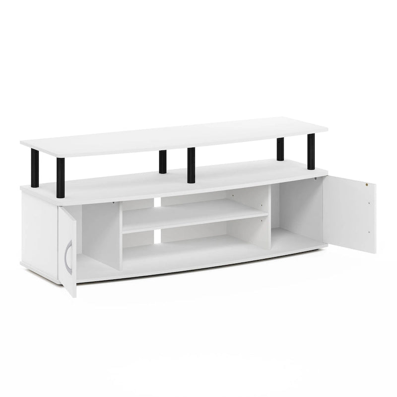 Meuble TV en bois composite gris/noyer/blanc/pin pour téléviseurs jusqu'à 55 pouces